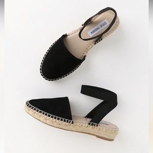 Moment Black Suede Leather Espadrilles